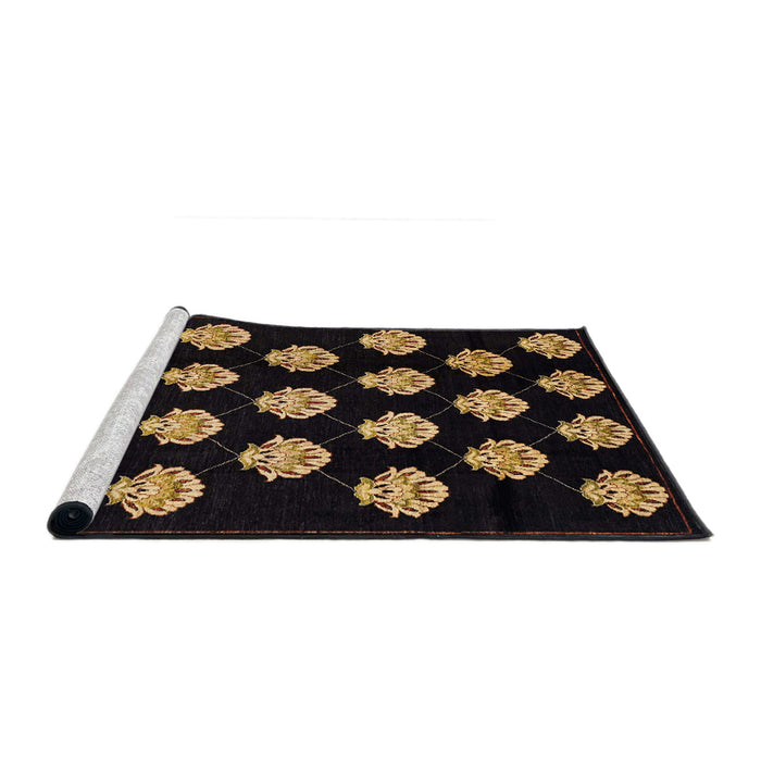 Sideview of Machine Washable Abstract Sienna Brown Rug, wshabs3232
