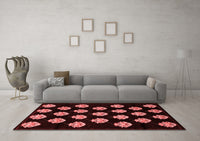 Machine Washable Abstract Red Modern Rug, wshabs3232red