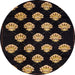 Round Machine Washable Abstract Sienna Brown Rug, wshabs3232