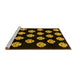 Sideview of Machine Washable Abstract Yellow Modern Rug, wshabs3232yw