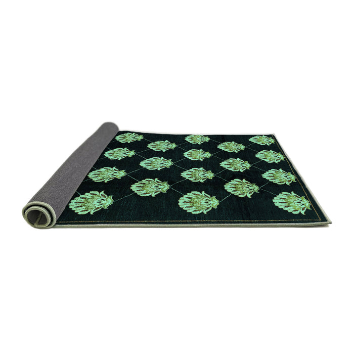 Sideview of Abstract Turquoise Modern Rug, abs3232turq