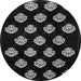 Round Machine Washable Abstract Gray Modern Rug, wshabs3232gry