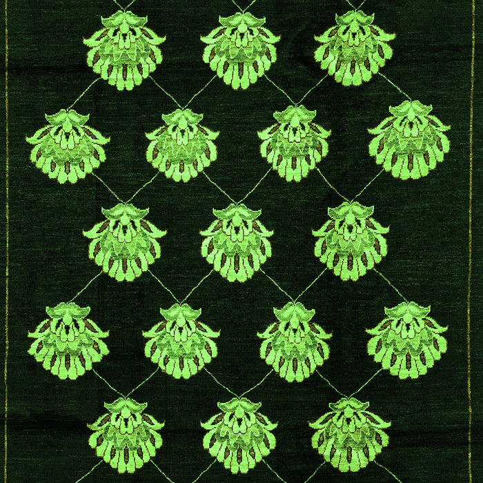 Machine Washable Abstract Green Modern Area Rugs, wshabs3232grn