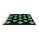 Sideview of Machine Washable Abstract Turquoise Modern Area Rugs, wshabs3232turq