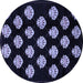 Round Abstract Blue Modern Rug, abs3232blu