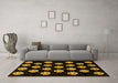 Machine Washable Abstract Yellow Modern Rug in a Living Room, wshabs3232yw