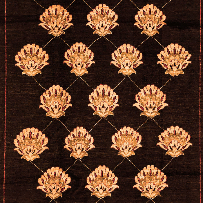 Machine Washable Abstract Orange Modern Area Rugs, wshabs3232org