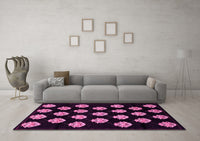 Machine Washable Abstract Pink Modern Rug, wshabs3232pnk