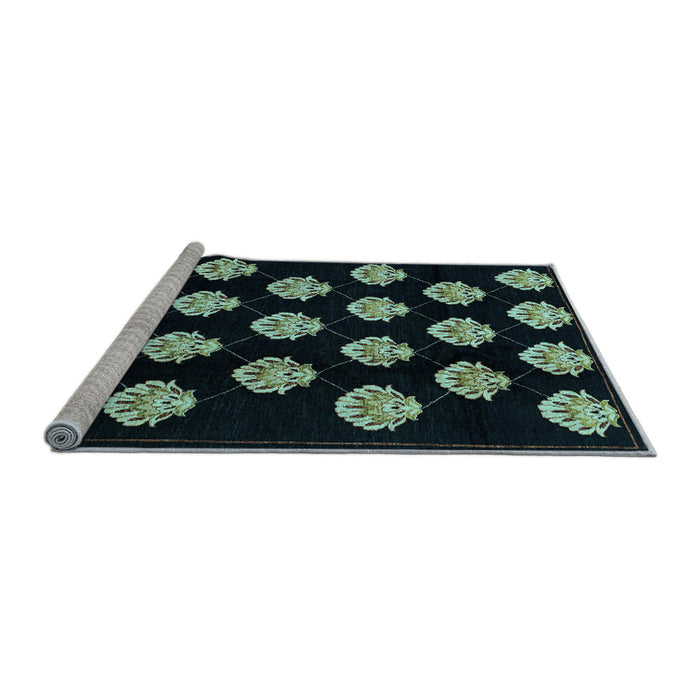 Sideview of Machine Washable Abstract Light Blue Modern Rug, wshabs3232lblu