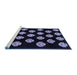 Sideview of Machine Washable Abstract Blue Modern Rug, wshabs3232blu