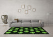 Machine Washable Abstract Green Modern Area Rugs in a Living Room,, wshabs3232grn