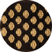 Round Machine Washable Abstract Brown Modern Rug, wshabs3232brn