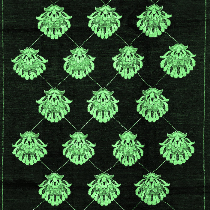 Machine Washable Abstract Emerald Green Modern Area Rugs, wshabs3232emgrn