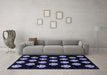 Machine Washable Abstract Blue Modern Rug in a Living Room, wshabs3232blu