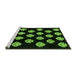 Sideview of Machine Washable Abstract Green Modern Area Rugs, wshabs3232grn