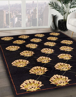 Machine Washable Abstract Sienna Brown Rug in a Family Room, wshabs3232
