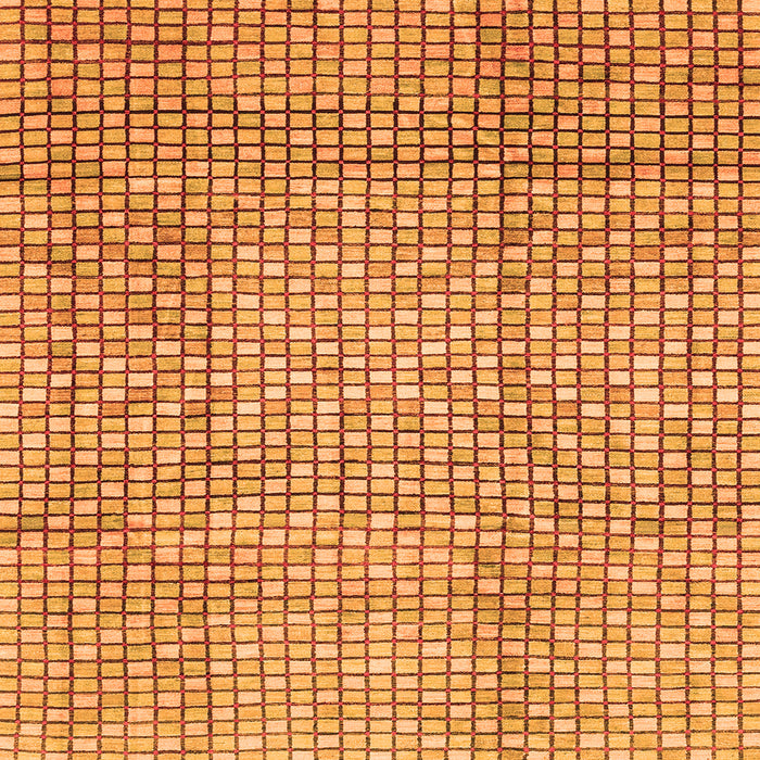 Square Machine Washable Abstract Orange Modern Area Rugs, wshabs3233org