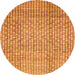 Round Machine Washable Abstract Orange Modern Area Rugs, wshabs3233org