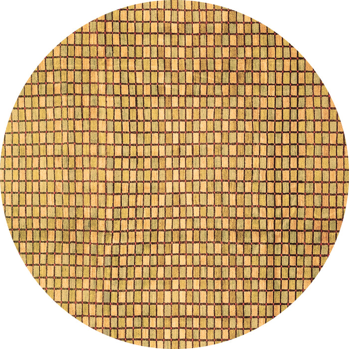 Round Machine Washable Abstract Brown Modern Rug, wshabs3233brn