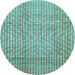 Round Abstract Light Blue Modern Rug, abs3233lblu