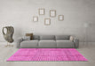 Machine Washable Abstract Pink Modern Rug in a Living Room, wshabs3233pnk