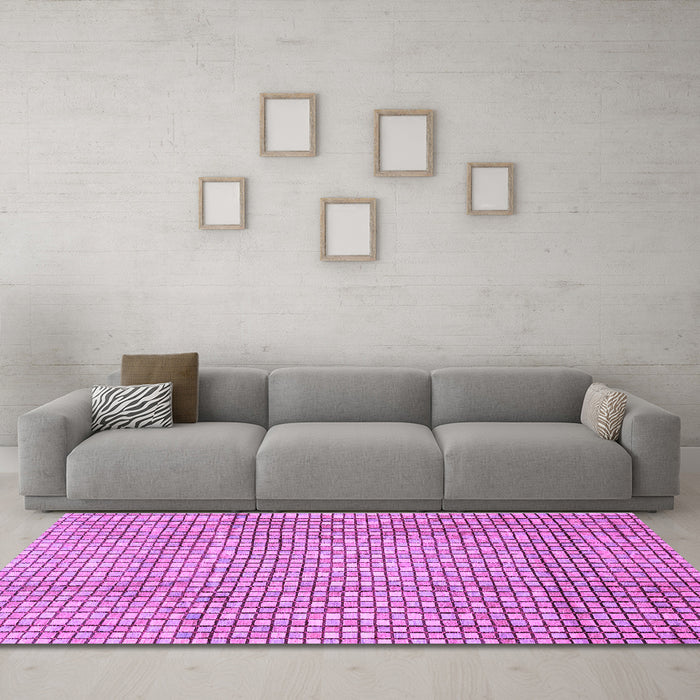 Machine Washable Abstract Purple Modern Area Rugs in a Living Room, wshabs3233pur
