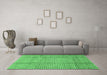 Machine Washable Abstract Emerald Green Modern Area Rugs in a Living Room,, wshabs3233emgrn