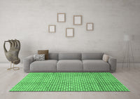 Machine Washable Abstract Emerald Green Modern Rug, wshabs3233emgrn