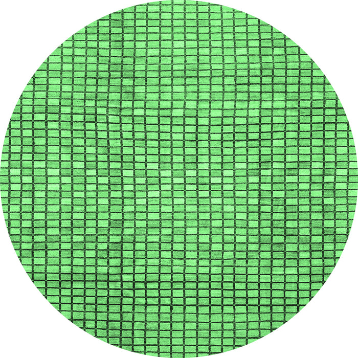 Round Abstract Emerald Green Modern Rug, abs3233emgrn