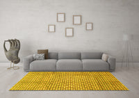 Machine Washable Abstract Yellow Modern Rug, wshabs3233yw