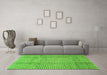 Machine Washable Abstract Green Modern Area Rugs in a Living Room,, wshabs3233grn