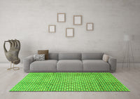 Machine Washable Abstract Green Modern Rug, wshabs3233grn