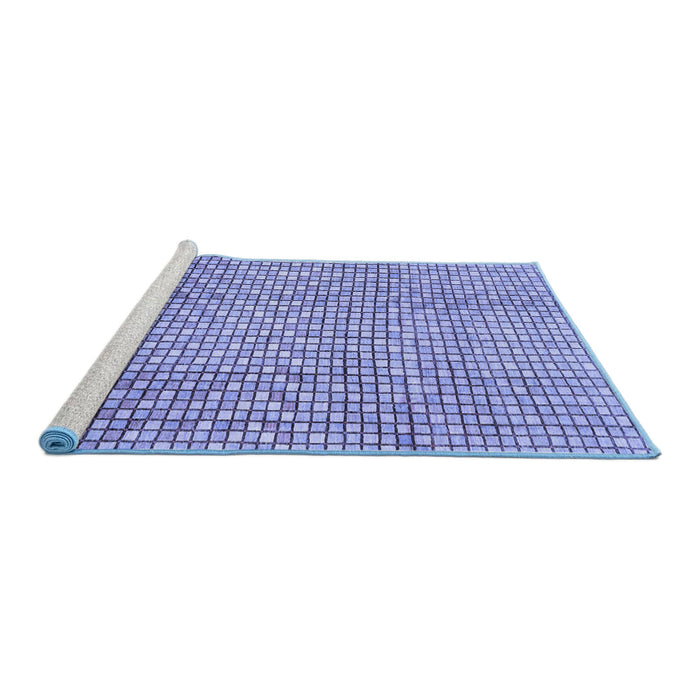 Sideview of Machine Washable Abstract Blue Modern Rug, wshabs3233blu
