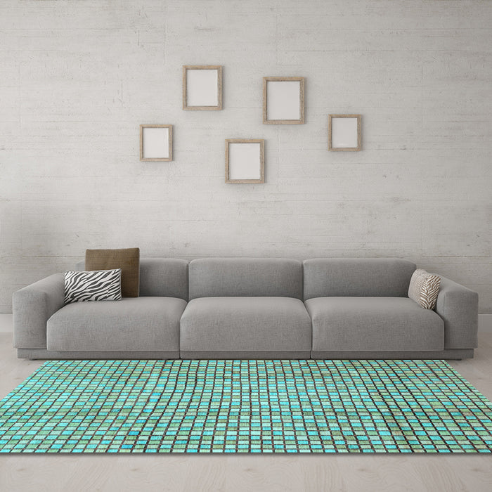 Machine Washable Abstract Light Blue Modern Rug in a Living Room, wshabs3233lblu