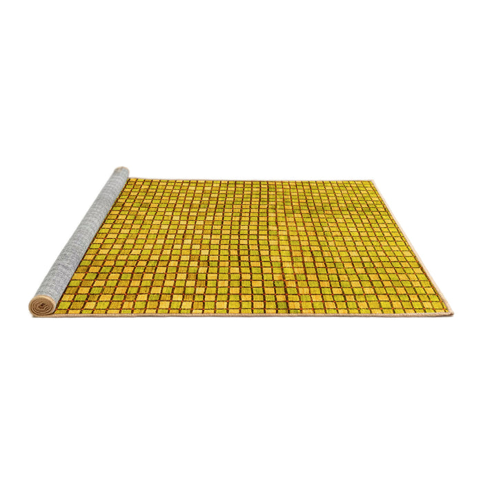 Sideview of Machine Washable Abstract Yellow Modern Rug, wshabs3233yw