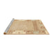 Sideview of Machine Washable Abstract Brown Gold Rug, wshabs3234