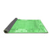 Sideview of Abstract Emerald Green Modern Rug, abs3234emgrn