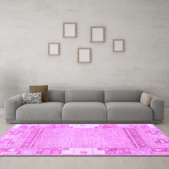 Machine Washable Abstract Purple Modern Area Rugs in a Living Room, wshabs3234pur