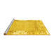 Sideview of Machine Washable Abstract Yellow Modern Rug, wshabs3234yw