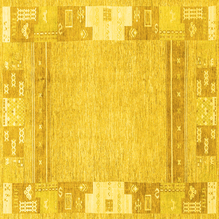 Square Abstract Yellow Modern Rug, abs3234yw