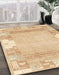 Abstract Brown Gold Modern Rug in Family Room, abs3234