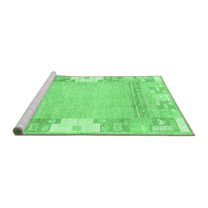 Sideview of Machine Washable Abstract Emerald Green Modern Area Rugs, wshabs3234emgrn