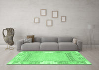 Machine Washable Abstract Emerald Green Modern Rug, wshabs3234emgrn