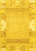 Machine Washable Abstract Yellow Modern Rug, wshabs3234yw