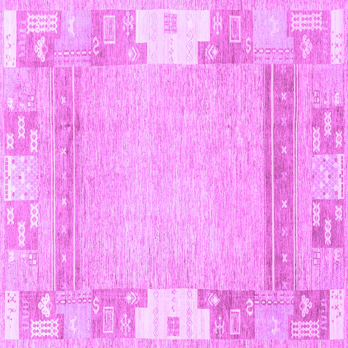 Square Machine Washable Abstract Purple Modern Area Rugs, wshabs3234pur