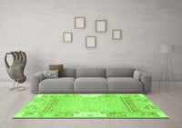 Machine Washable Abstract Green Modern Rug, wshabs3234grn