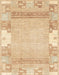 Machine Washable Abstract Brown Gold Rug, wshabs3234