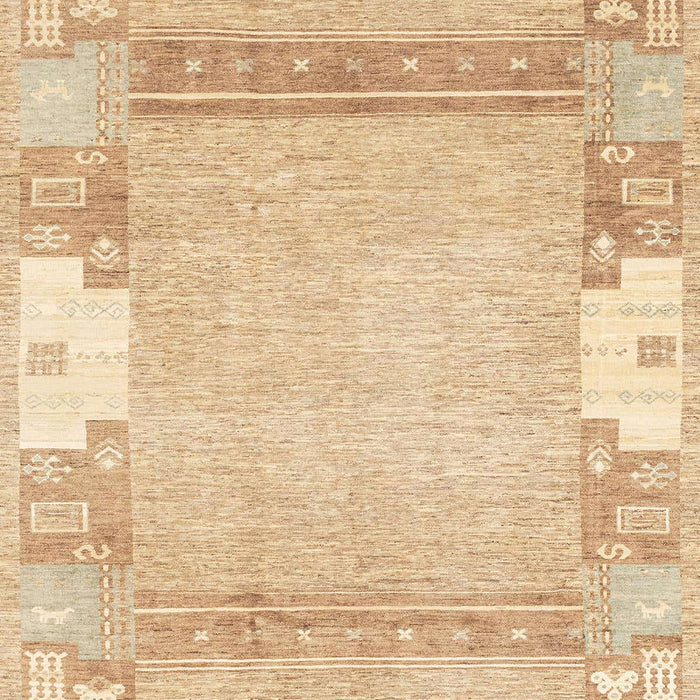 Machine Washable Abstract Brown Gold Rug, wshabs3234