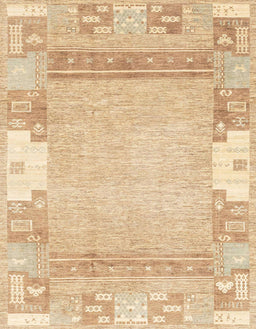 Abstract Brown Gold Modern Rug, abs3234