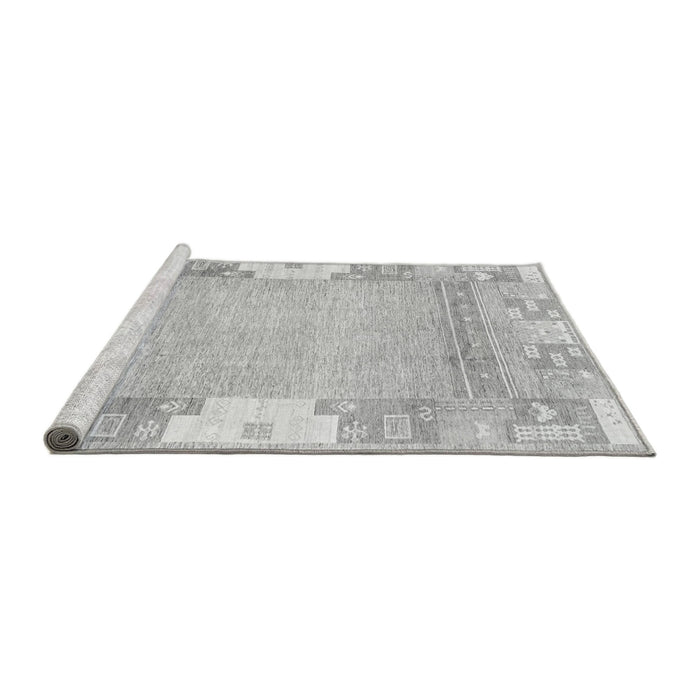 Sideview of Machine Washable Abstract Gray Modern Rug, wshabs3234gry